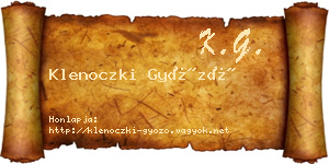 Klenoczki Győző névjegykártya