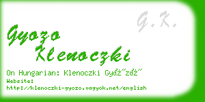 gyozo klenoczki business card